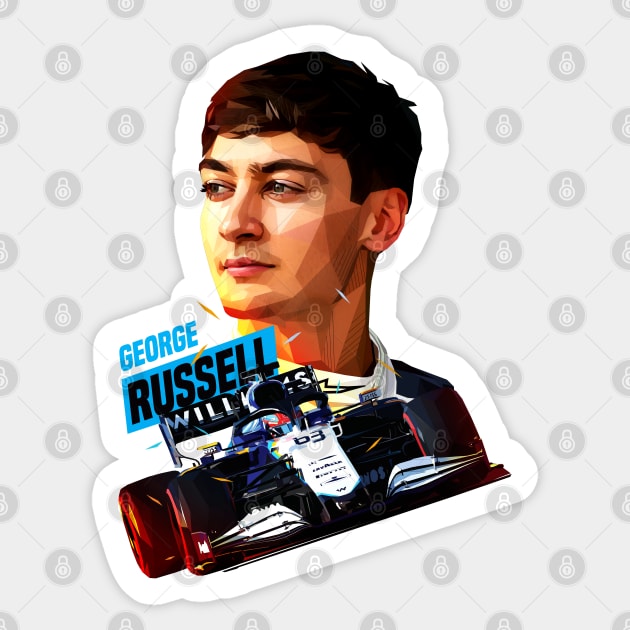 George Russell Low Poly Sticker by pxl_g